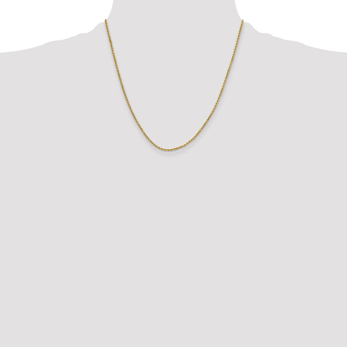 Buy 14K Gold 20-Inch Diamond-Cut Rope Chain - Stylish .85mm Luxury Jewelry-4