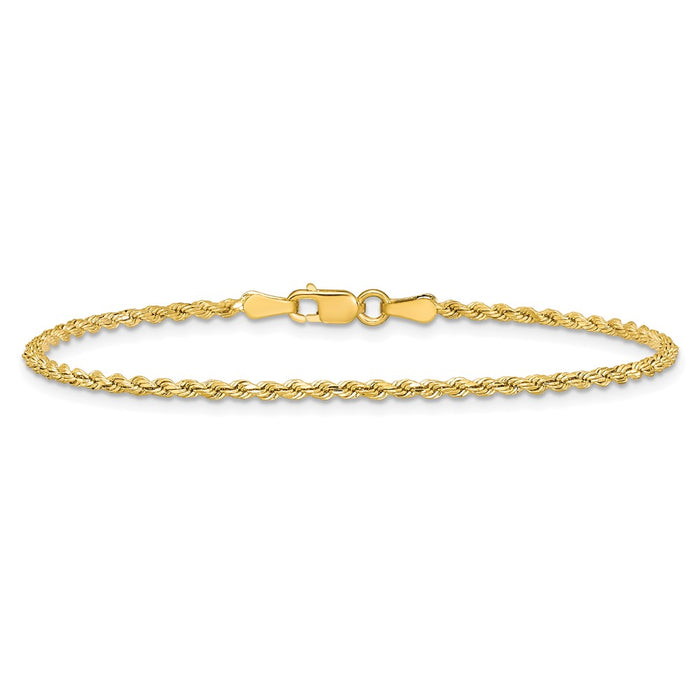 Buy Stylish 14K Gold 7-Inch 2mm Diamond-Cut Rope Chain - Luxury Value!-4