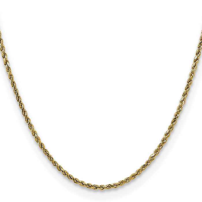 Buy 14K Gold 22-Inch 2.25mm Diamond-Cut Rope Chain - Stylish & Affordable!-2