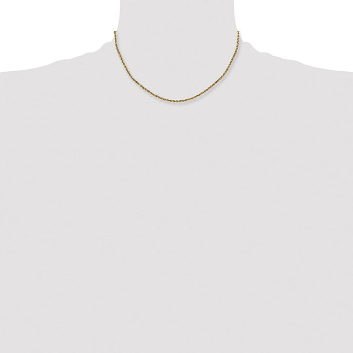 Buy Exclusive 14K Gold 16-Inch 2.25mm Diamond-Cut Rope Chain - Stylish Value-4