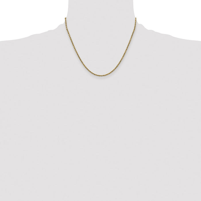 Exclusive 14K Gold 18-Inch 2.25mm Diamond-Cut Rope Chain - Affordable Luxury-4