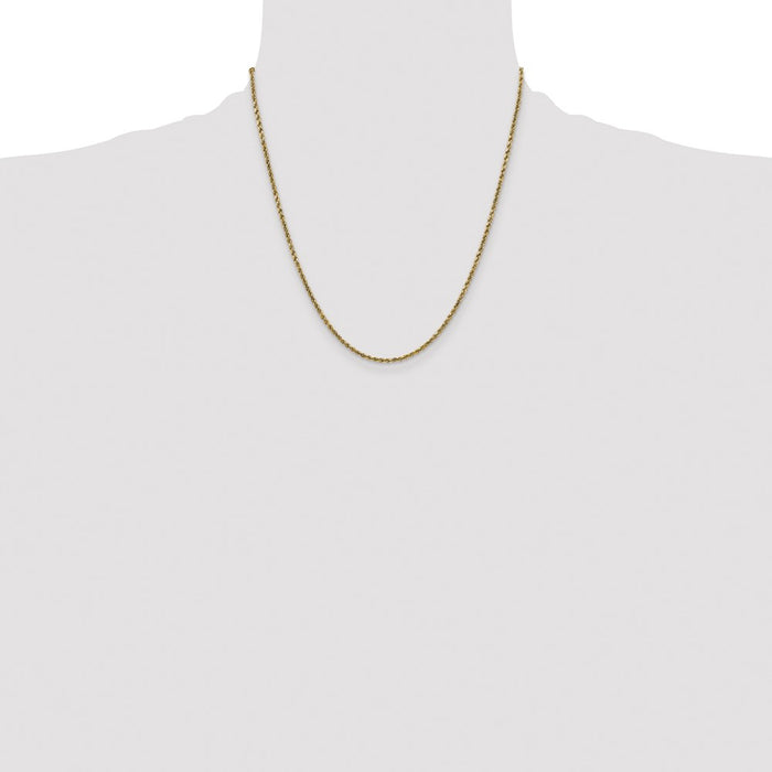 Shop Stylish 14K Gold 20-Inch Diamond-Cut 2.25mm Rope Chain - Luxury Value-4