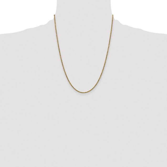 Buy 14K Gold 22-Inch 2.25mm Diamond-Cut Rope Chain - Stylish & Affordable!-4