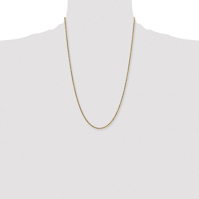 High-Quality 14K Gold 24-Inch 2.25mm Diamond-Cut Rope Chain - Stylish Value!-4