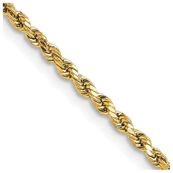Buy 14K Gold 22-Inch 2.25mm Diamond-Cut Rope Chain - Stylish & Affordable!-1