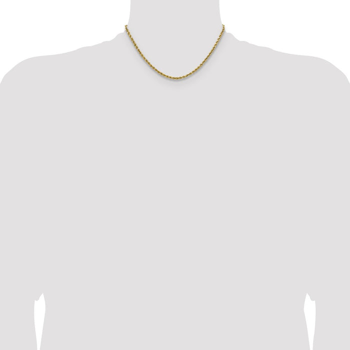 High-Quality 14K Gold 16-Inch Diamond-Cut Rope Chain - Stylish & Affordable!-4