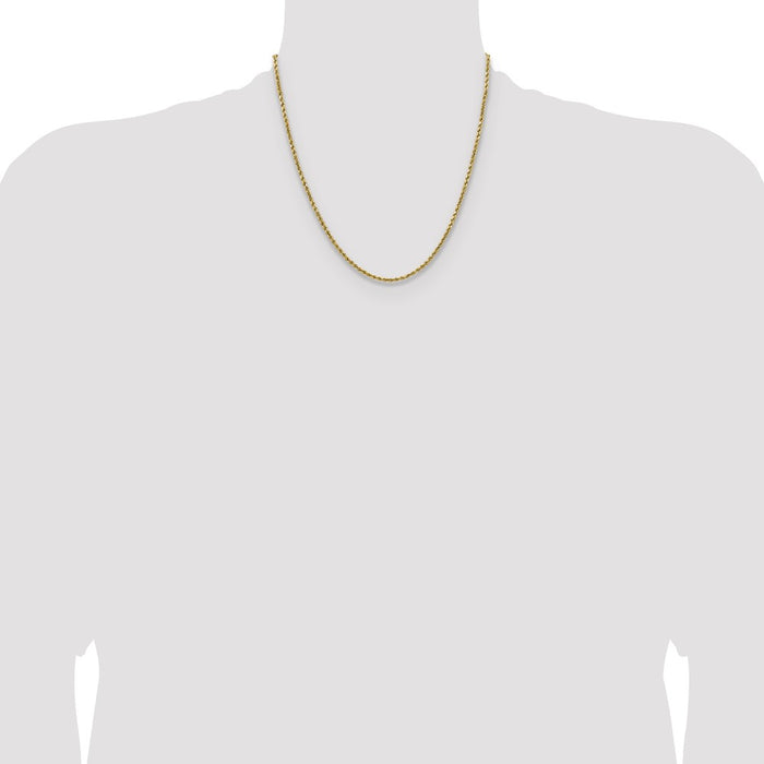 Buy Stylish 14K Gold 20-Inch 2.5mm Diamond-Cut Rope Chain - Luxury Design-4