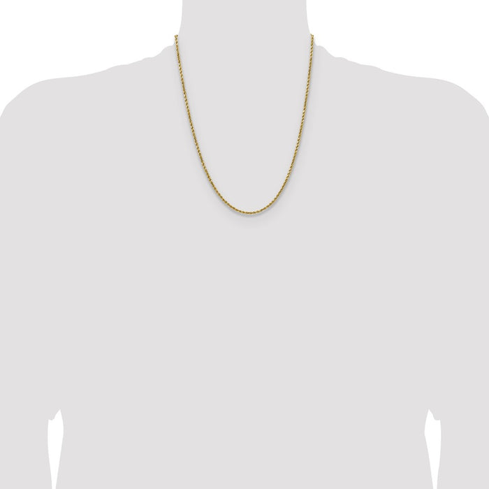 Shop 14K Gold 22-Inch Diamond-Cut Rope Chain, 2.5mm - Stylish & Luxury Design-4