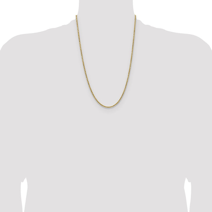Designer 14K Gold 24-Inch 2.5mm Diamond-Cut Rope Chain - Affordable Luxury-4