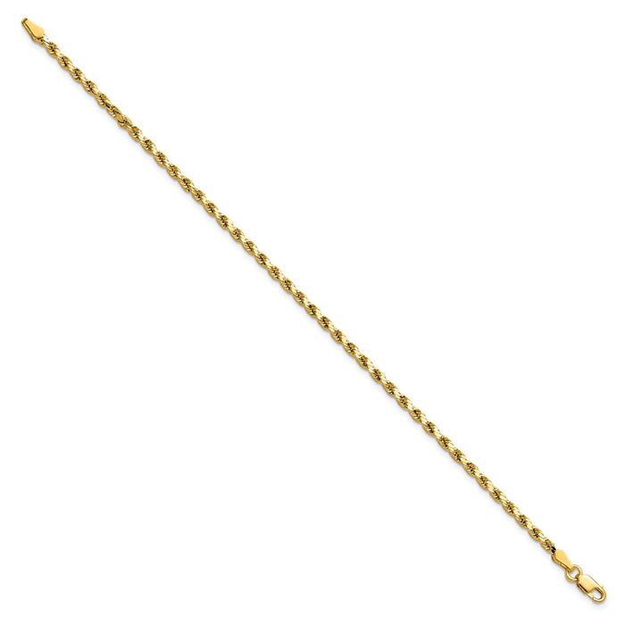 Buy Stylish 14K Gold 7-Inch Diamond-Cut Rope Chain - Affordable Luxury!-2