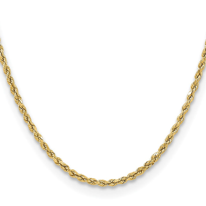 Shop 14K Gold 20-Inch 3mm Diamond-Cut Rope Chain - Luxury at a Great Price!-2
