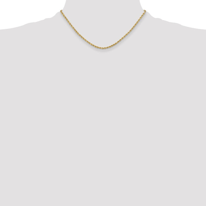 Shop 14K Gold 16-Inch 3mm Diamond-Cut Rope Chain - Stylish & Affordable Luxury-4