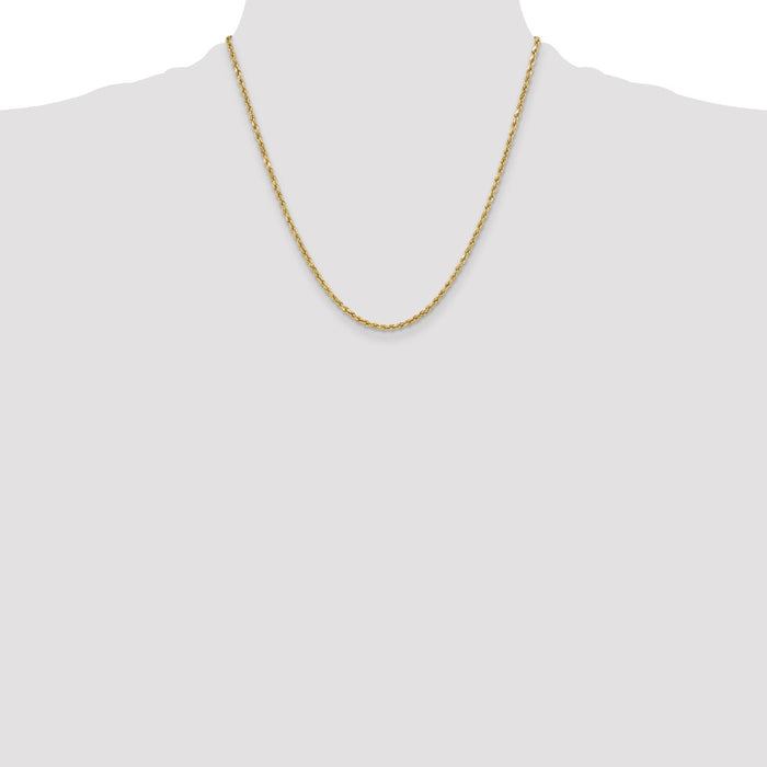 Shop 14K Gold 20-Inch 3mm Diamond-Cut Rope Chain - Luxury at a Great Price!-4