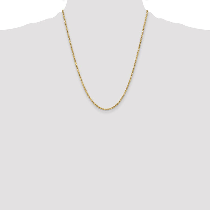 Shop Exclusive 14K Gold 22-Inch Diamond-Cut Rope Chain | Stylish 3mm Design-4