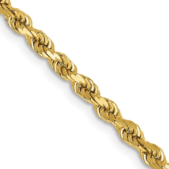 Shop 14K Gold 20-Inch 3mm Diamond-Cut Rope Chain - Luxury at a Great Price!-1