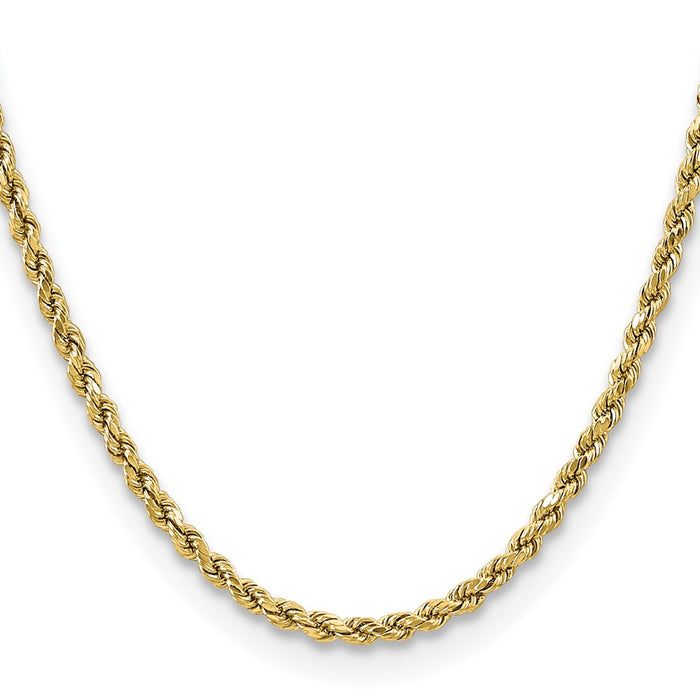 Designer 14K Gold 24-Inch 3.5mm Diamond-Cut Rope Chain - Affordable Luxury!-2