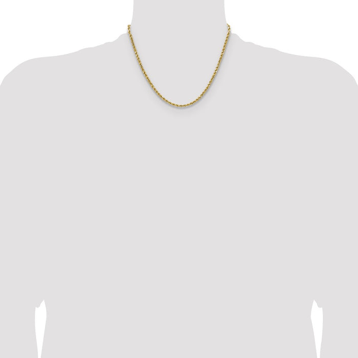Buy 14K Gold 18-Inch Diamond-Cut Rope Chain - Stylish & Affordable Luxury!-4