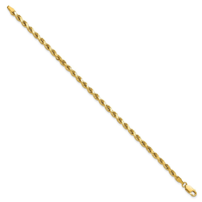 Buy 14K Gold 8-Inch Diamond-Cut Rope Chain, 3.5mm - Stylish & Affordable!-2