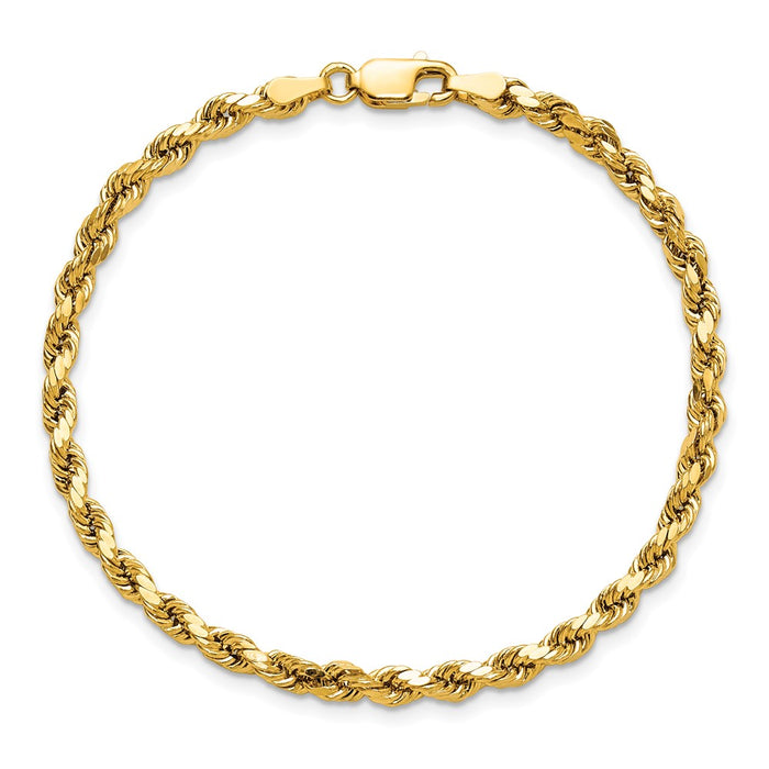 Shop Luxury 14K Gold 7-Inch 3.5mm Diamond-Cut Rope Chain - Stylish Design!-5