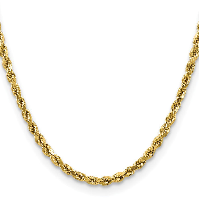 Buy 14K Gold 22-Inch 4mm Diamond-Cut Rope Chain - Stylish & Affordable!-2