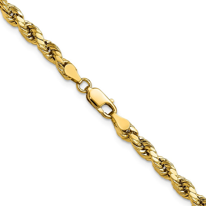 Buy 14K Gold 22-Inch 4mm Diamond-Cut Rope Chain - Stylish & Affordable!-3