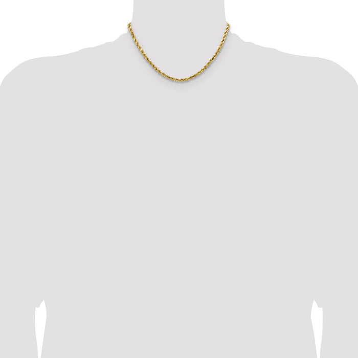 High-quality 14K Gold 16-Inch 4mm Diamond-Cut Rope Chain - Stylish Value!-4