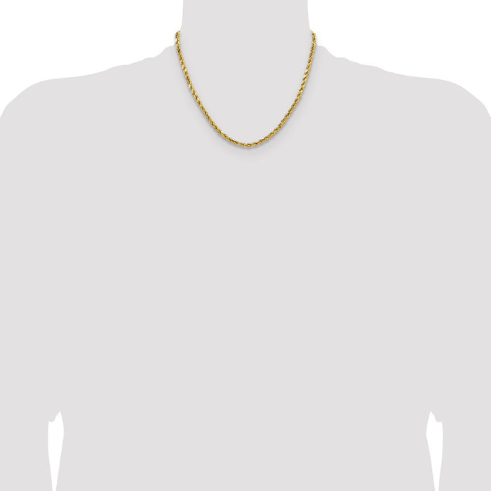 Buy Stylish 14K Gold 18-Inch 4mm Diamond-Cut Rope Chain - Luxury Value!-4