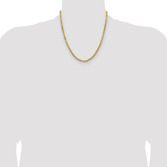 Buy Exclusive 14K Gold 20-Inch 4mm Diamond-Cut Rope Chain - Stylish Value!-4