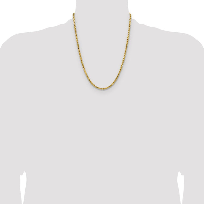 Buy 14K Gold 22-Inch 4mm Diamond-Cut Rope Chain - Stylish & Affordable!-4