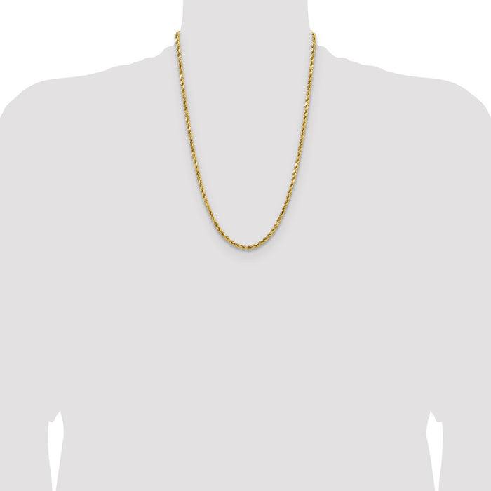 Buy 14K Gold 24-Inch 4mm Diamond-Cut Rope Chain - Stylish & Affordable-4