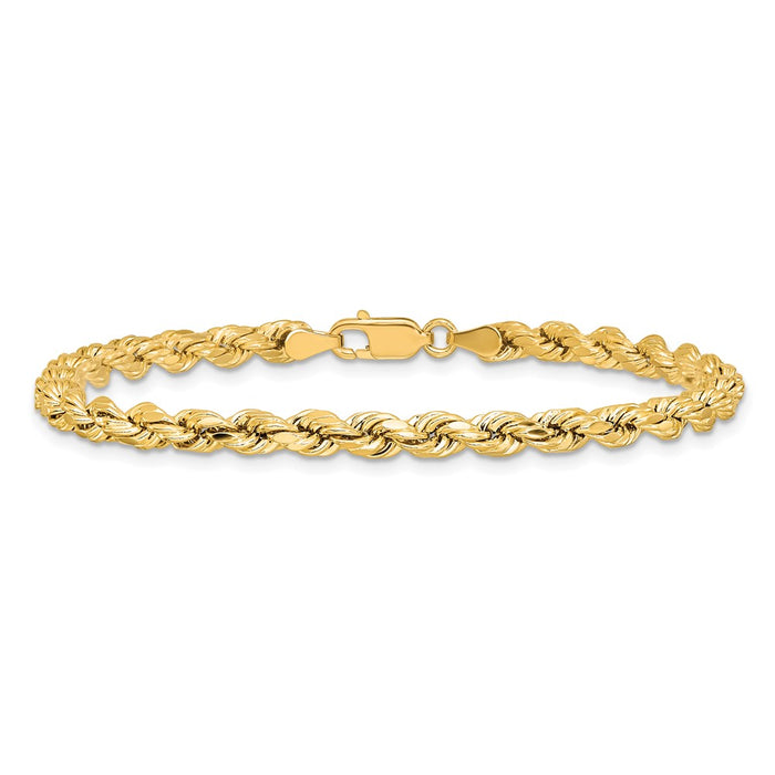 Shop 14K Gold 7-Inch Semi-Solid Diamond-Cut Rope Chain - Stylish & Affordable!-3