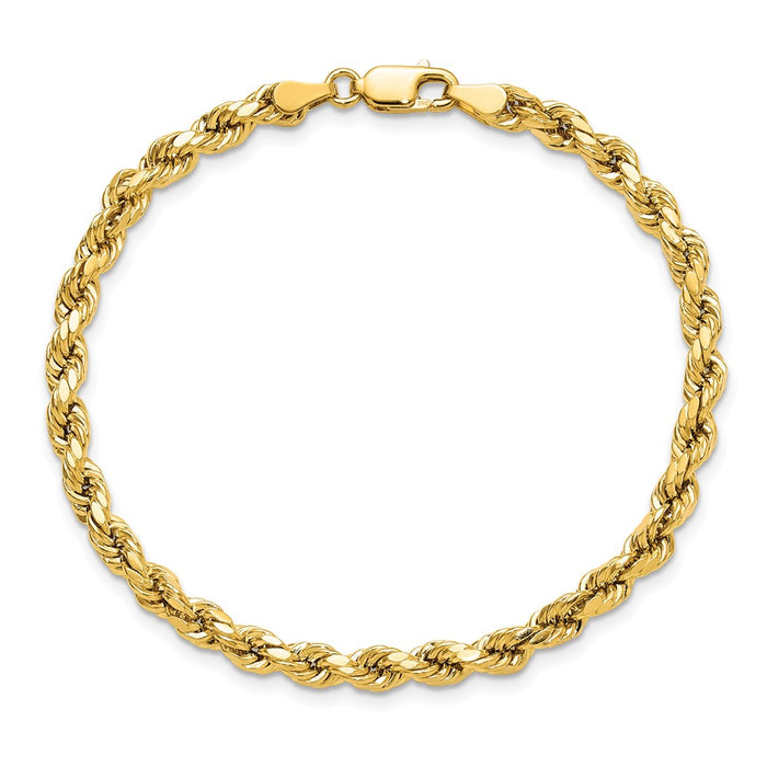 Shop 14K Gold 7-Inch Semi-Solid Diamond-Cut Rope Chain - Stylish & Affordable!-4