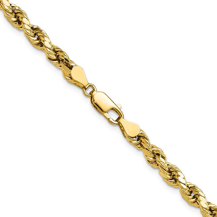 Buy Stylish 14K Gold 22-Inch Diamond-Cut Rope Chain - 4.9mm Luxury Design-3
