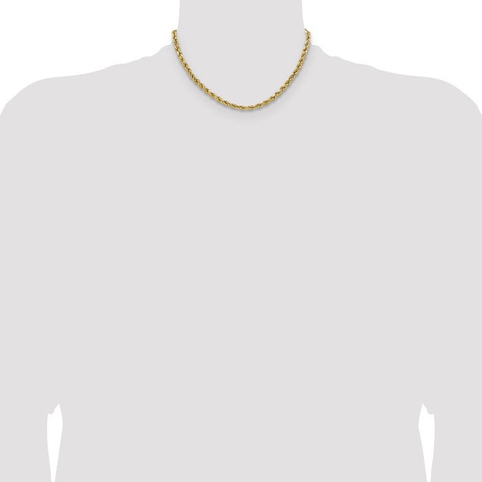 Shop Exclusive 14K Gold 16-Inch 4.9mm Diamond-Cut Rope Chain - Stylish Luxury-4