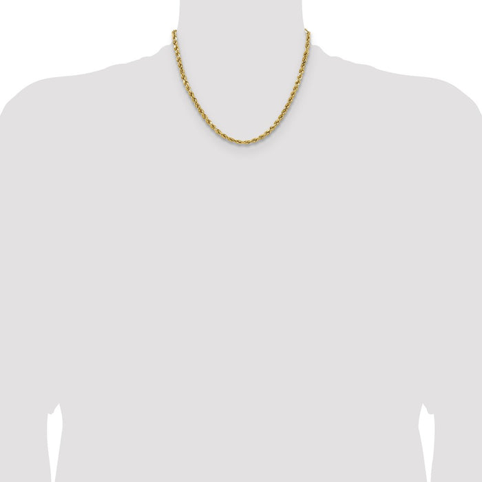 High-Quality 14K Gold 18-Inch 4.9mm Diamond-Cut Rope Chain - Stylish Value!-4