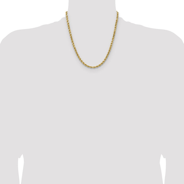 Buy Stylish 20-Inch 14K Gold 4.9mm Diamond-Cut Rope Chain - Luxury Value!-4