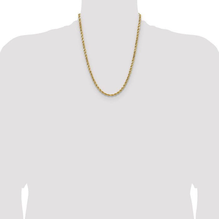 Buy Stylish 14K Gold 22-Inch Diamond-Cut Rope Chain - 4.9mm Luxury Design-4