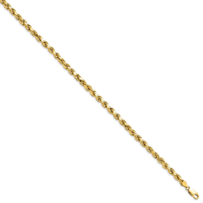 Buy Stylish 14K Gold 8-Inch 4.9mm Diamond-Cut Rope Chain - Luxury Accessory-2