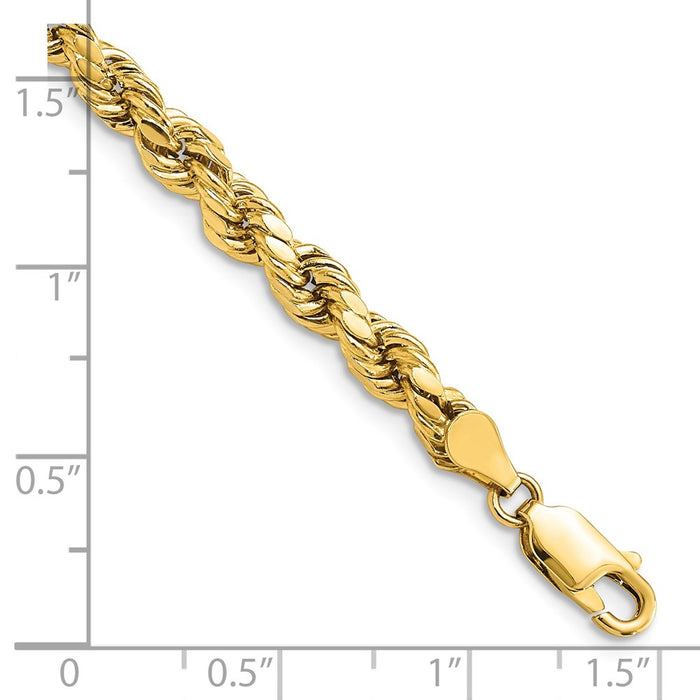 Buy Exclusive 14K Gold 7-Inch Diamond-Cut Rope Chain, 4.9mm - Stylish Value!-4