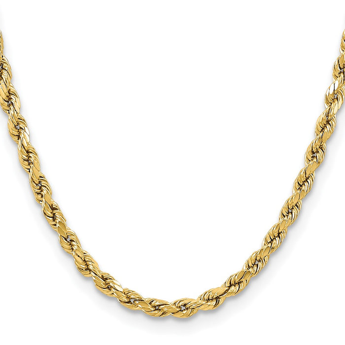 Shop Luxury 14K Gold 22-Inch Diamond-Cut Rope Chain, 5.5mm - Stylish Value!-2
