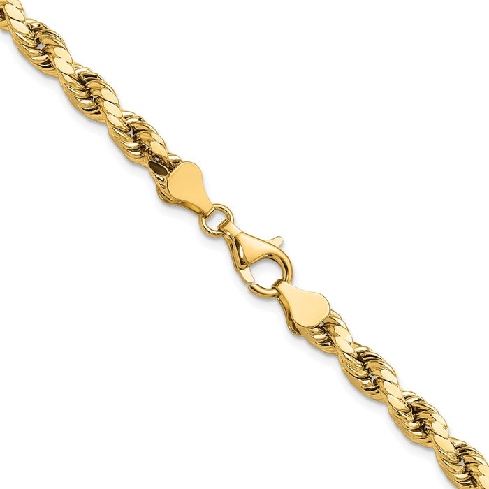 Shop Luxury 14K Gold 22-Inch Diamond-Cut Rope Chain, 5.5mm - Stylish Value!-3
