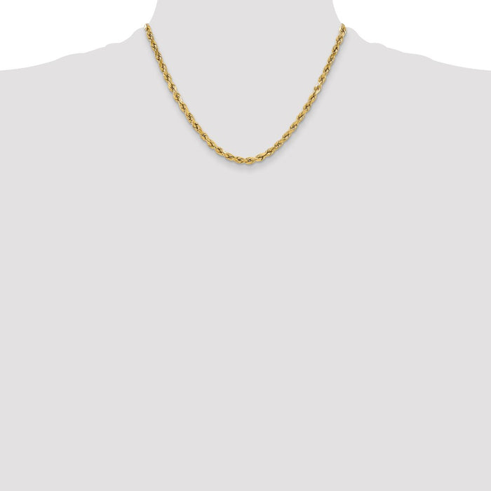 Shop Stylish 14K Gold 18-Inch 5.5mm Rope Chain - Luxury Diamond-Cut Design-4