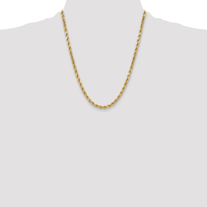 Shop Luxury 14K Gold 22-Inch Diamond-Cut Rope Chain, 5.5mm - Stylish Value!-4