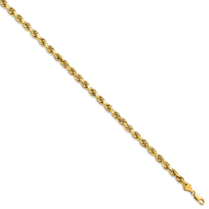 Shop Stylish 14K Gold 7-Inch Diamond-Cut Rope Chain, 5.5mm - Affordable Luxury!-2