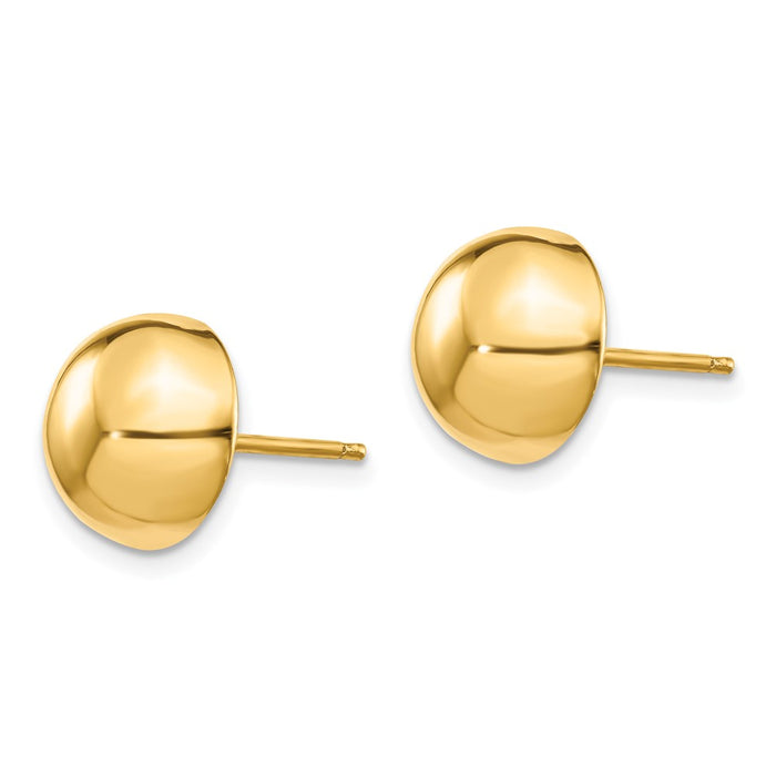 Buy Exclusive 14K Gold Polished 10mm Half Ball Stud Earrings - Stylish Value!-2