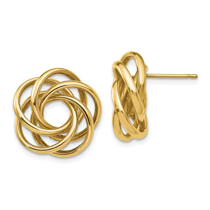 Shop Stylish 14K Gold Love Knot Stud Earrings - 0.85mm, Luxury Value!-1