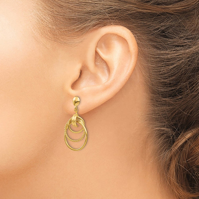Buy Stylish 14K Gold Interlocking Circle Stud Earrings - 0.85mm, Luxury Appeal-3