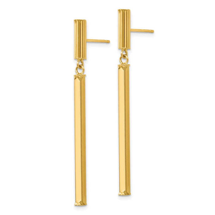 Shop 14K Gold Fancy Square Drop Earrings - Stylish and High-Quality Design-2