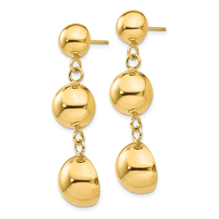 Buy Stylish 14K Gold Polished Half Ball Drop Earrings - Affordable Luxury!-2