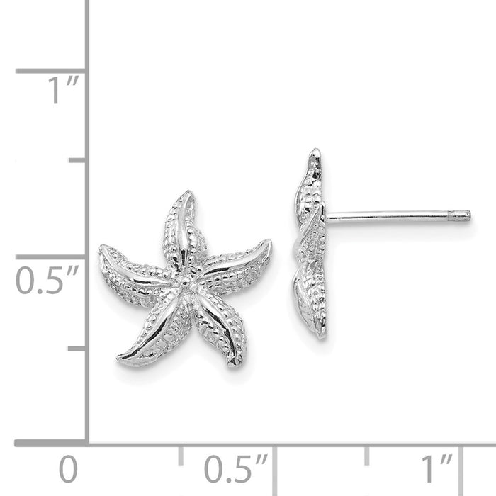 Buy Stylish 14K White Gold Starfish Stud Earrings - Luxury Design, Great Value-4